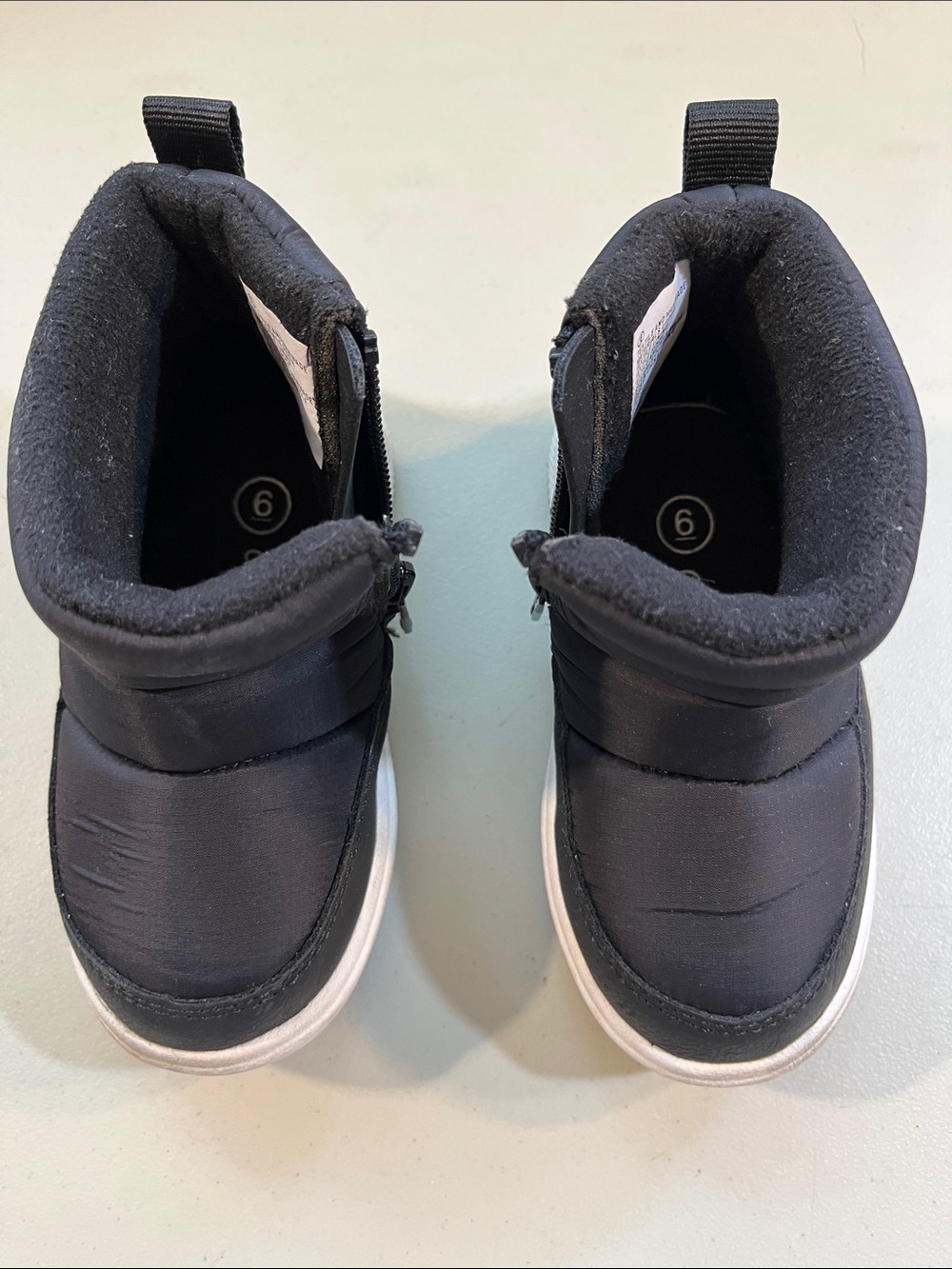 Cat & Jack Black Kids Snow Boots with White Sole